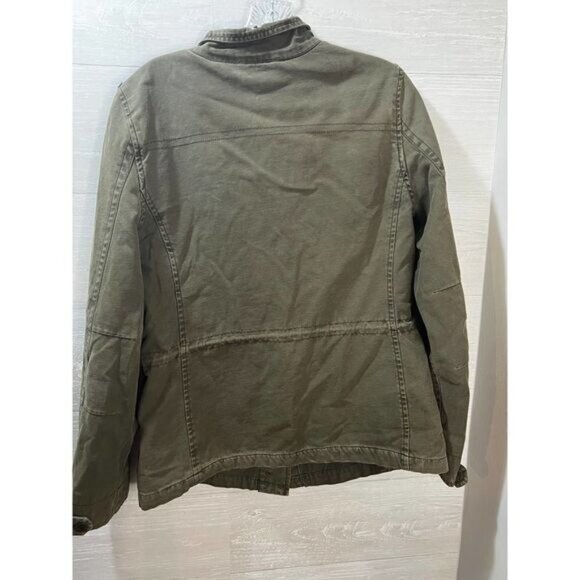 Levis Womens Olive Green Utility Military Style Jacket With Pockets Size L Cotto - Picture 3 of 8